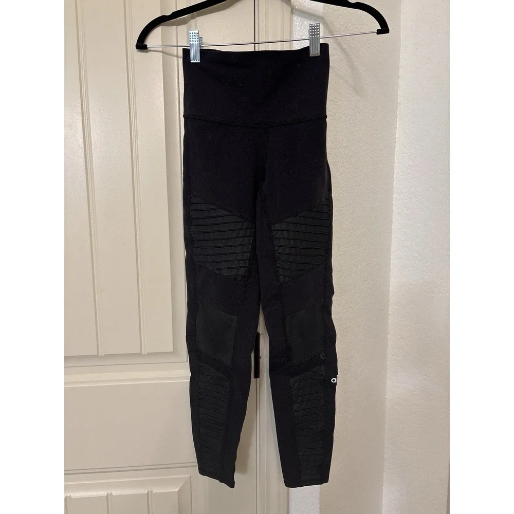 ALO‎ Alo Yoga Women's High-Rise Ankle Leggings Black XXS Nylon Stretch Yoga